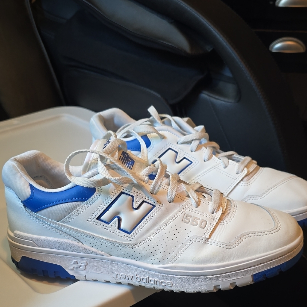 New Balance 550 White and Blue Sneakers